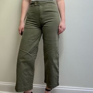 Sezane high waisted cropped flared pants — size 4 US